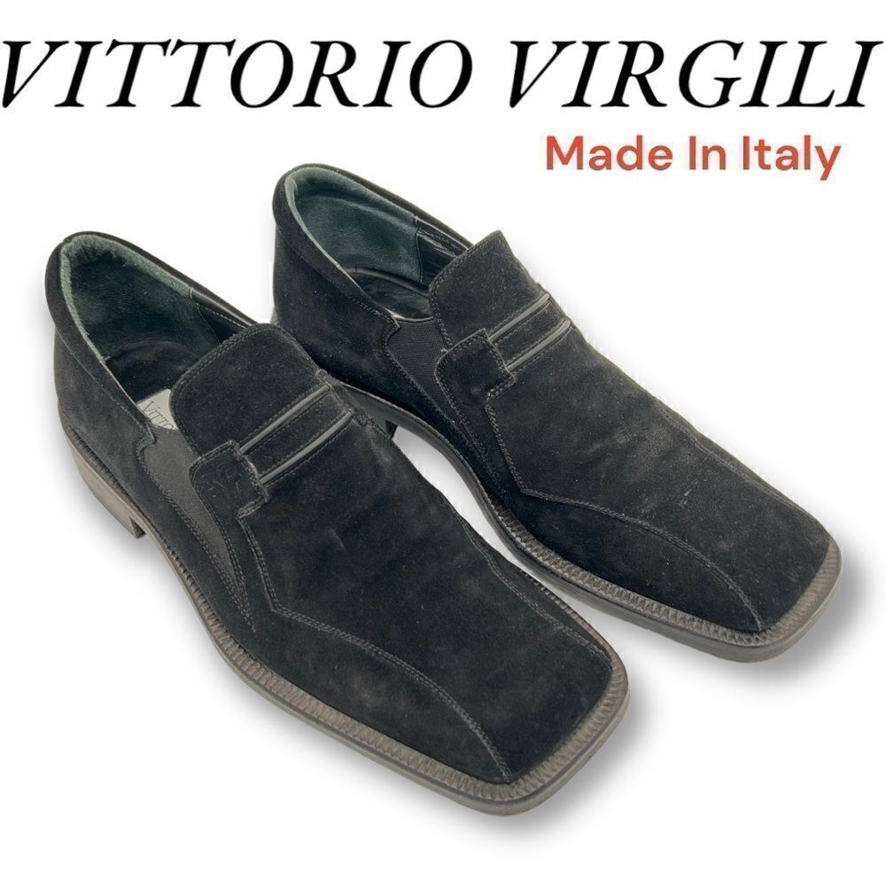 VITTORIO VIRGILI MEN'S 43 US 9.5 DRESS SHOES Suede LEATHER Handmade | Square Toe